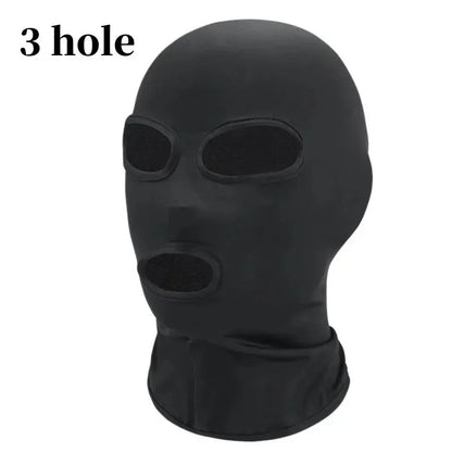 Black Full Face No Hole Cover Hat Women Men   Cs Balaclava Cap Sun Uv Protection Bike Motorcycle Multi-Hole Ski Mask