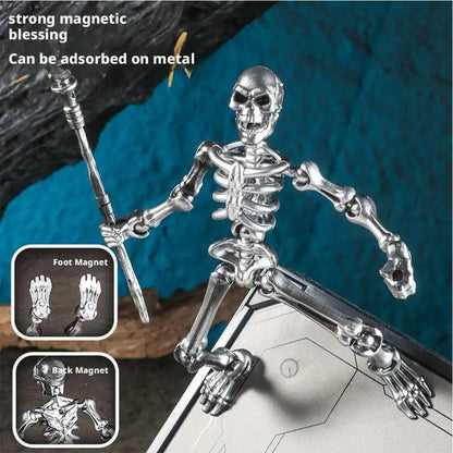 Halloween Magnetic Middle Ages Skeleton Posable Skeleton Human Shape Bones Halloween Haunted House Horror Props Skeleton Doll