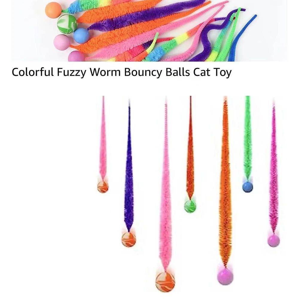 Interactive Cat Bouncing Ball Toy Elastic Faux Fur Teaser