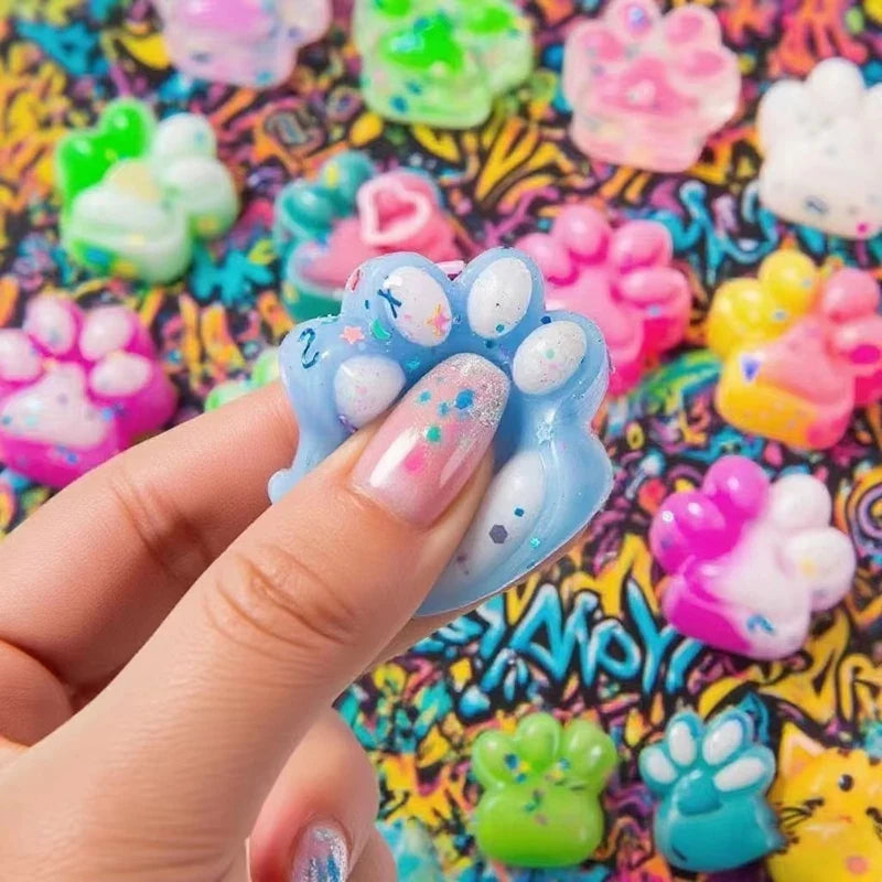 10Pcs Mini Cat Claw Squishy Toys Stress Relief Fidget Set