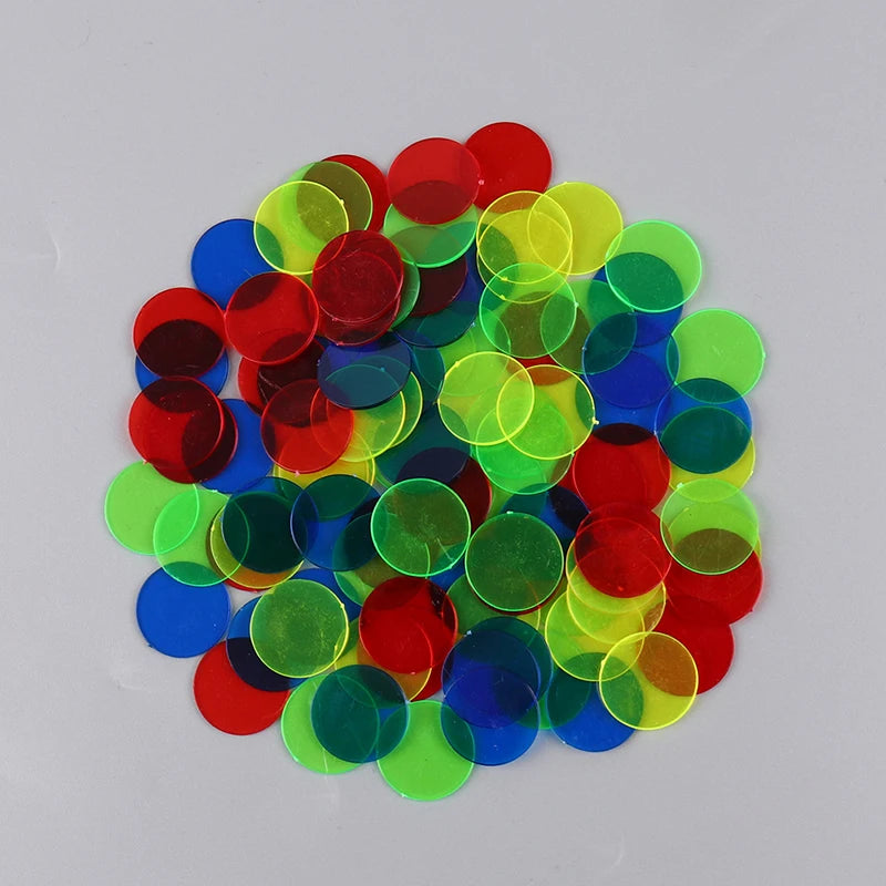 100Pcs Plastic Math Counting Chips Classroom Bingo Tokens