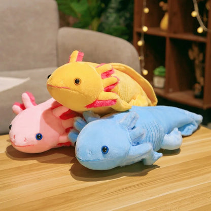 Axolotl Plush Pillow Colorful Newt Stuffed Animal Cushion