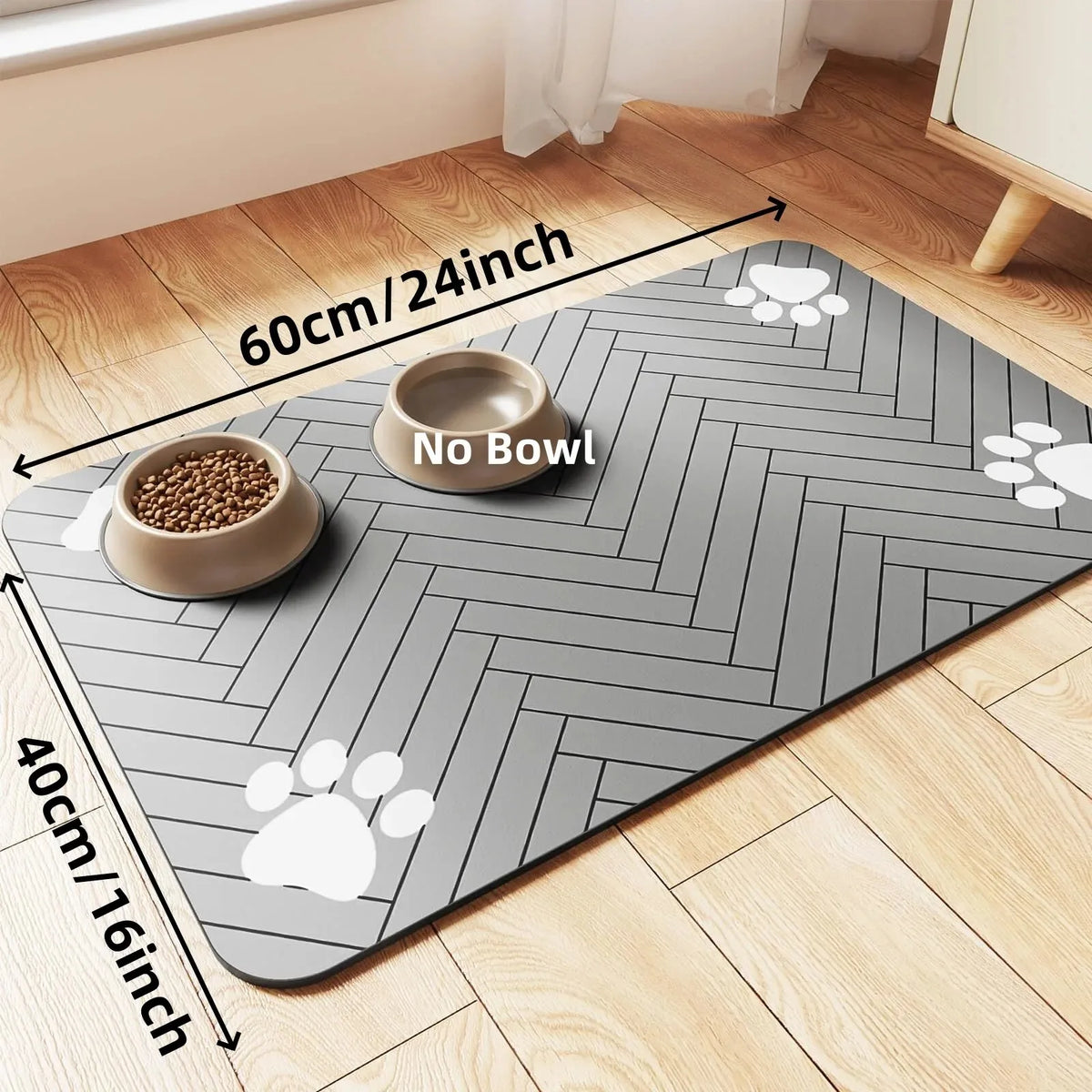 Pet Feeding Mat Absorbent Rubber Backing Quick Dry