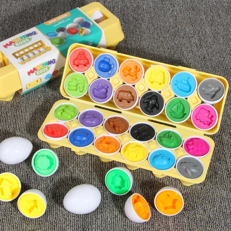 Matching Shape Egg Screws Toy Montessori Color Sorter