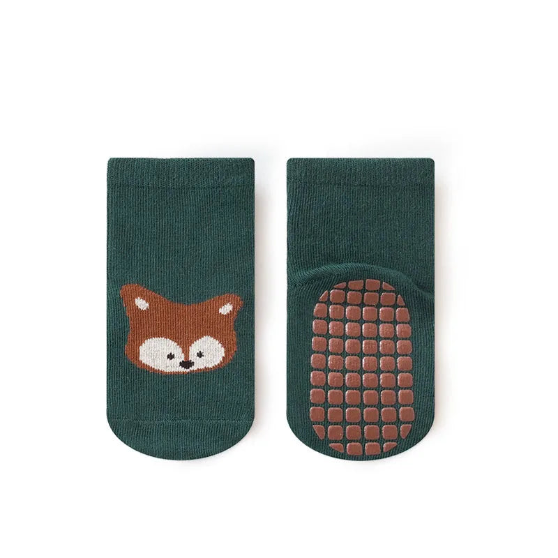Kids Non Slip Socks Cute Cartoon Toddler Floor Grip 6 Pack