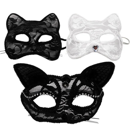 Sexy Lace Cat Masquerade Mask Women Halloween Party Prop