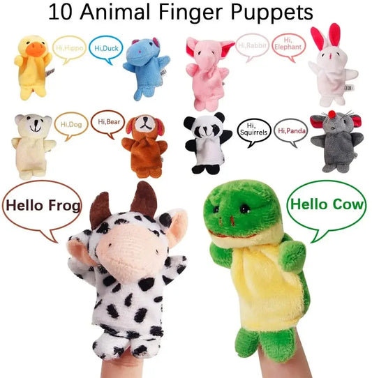 Animal Finger Puppets Set Plush Doll Cartoon Hand Puppets