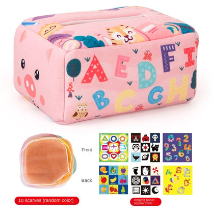 Baby Montessori Magic Tissue Box Sensory Crinkle Toy