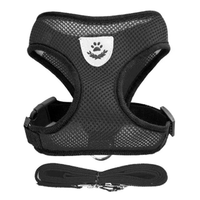 Adjustable Mesh Pet Harness with Leash Small Dogs
