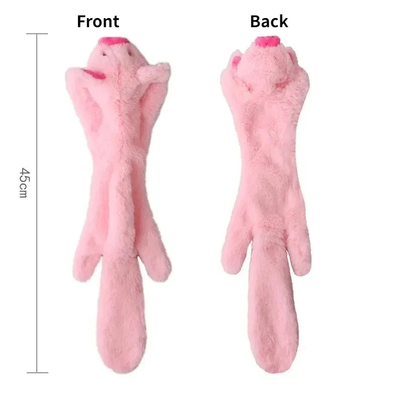 No Stuffing Plush Dog Toy Durable Squeaky Crinkle Animal