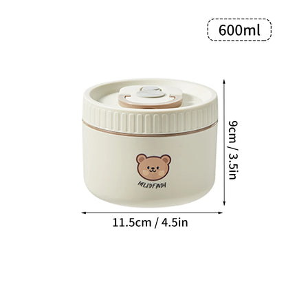 Large Capacity Stainless Steel Thermal Bento Box Cute Insulated Container