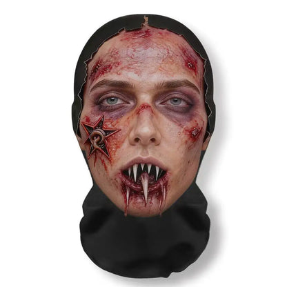 Realistic 3D Horror Skull Zombie Full Face Mask Breathable Mesh Headgear Cosplay Prop for Halloween Party Prank Carnival Costume