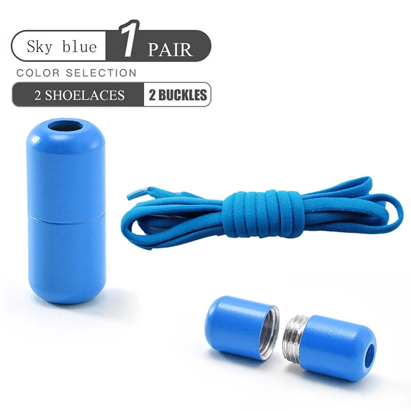Elastic No Tie Shoelaces Semicircle Lazy Metal Lock Laces