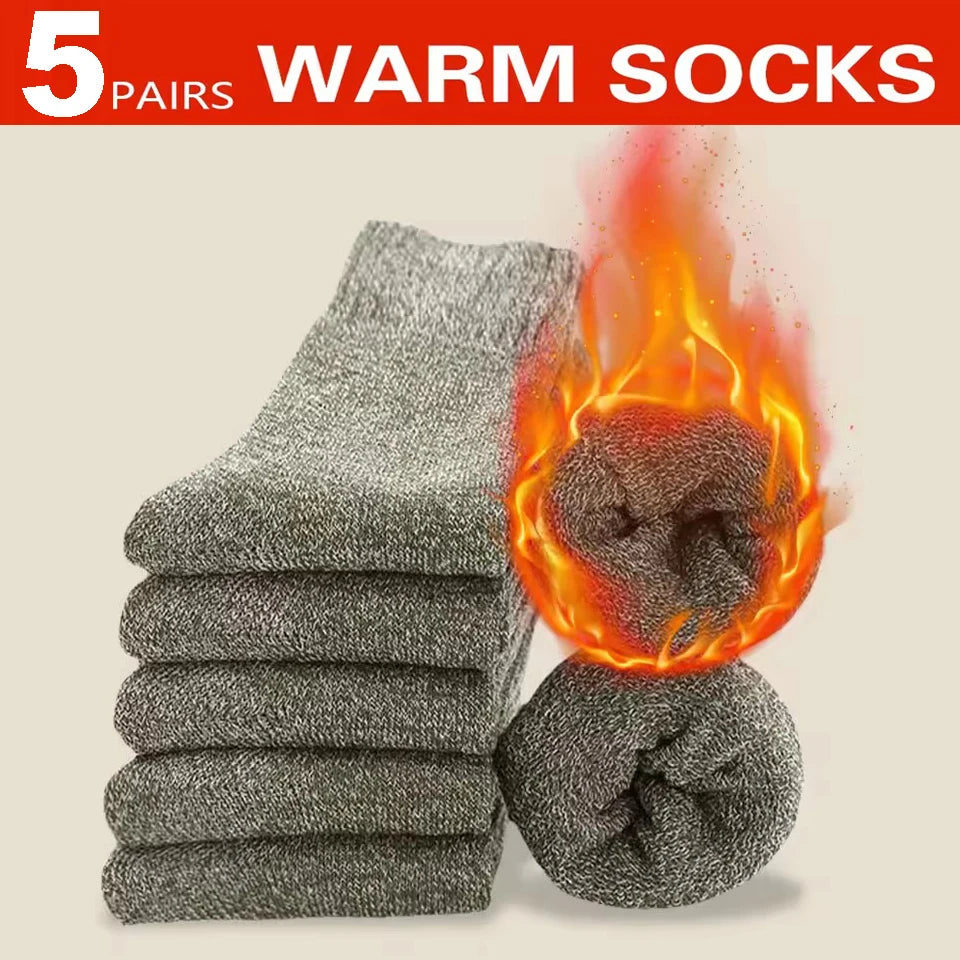 Winter Thick Warm Cashmere Socks Men Retro Snow