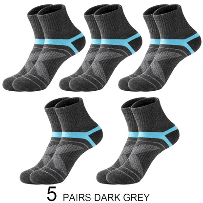 Men's Socks Hiking Black Sports Basketball Running 3 Pairs