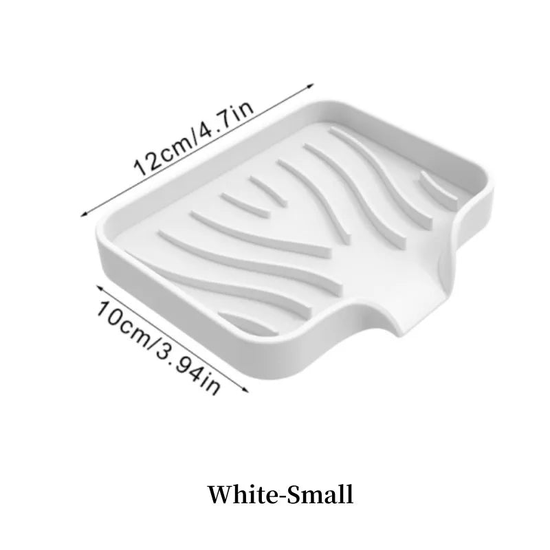 Silicone Drain Soap Box Bathroom Anti Slip Sink Tray Dish