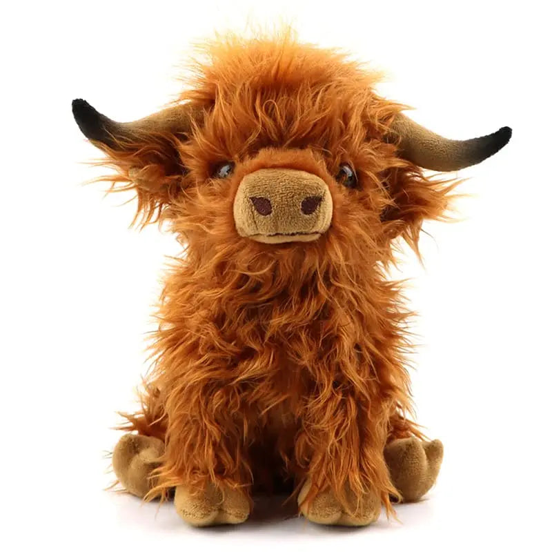 Simulation Highland Cow Plush Toy Stuffed Animal Doll