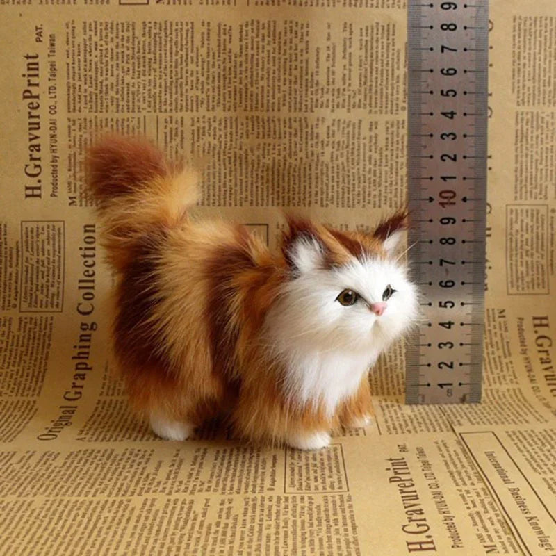 Simulation Cat Plush Toy Realistic Stuffed Kitten Model
