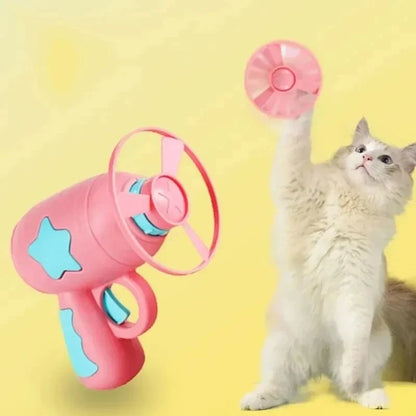 Interactive Cat Flying Disc Launcher Shooting Toy