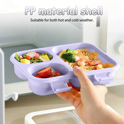 Leakproof Silicone Bento Lunch Box Stackable Food Storage Container