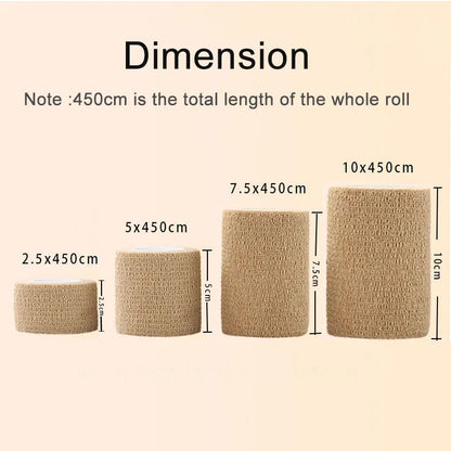 10/1Rolls Medical Adhesive Bandage Elastic Breathable Sports Self Adhesive Tape Beige Wrap Finger Tape For Wrist Ankle First Aid