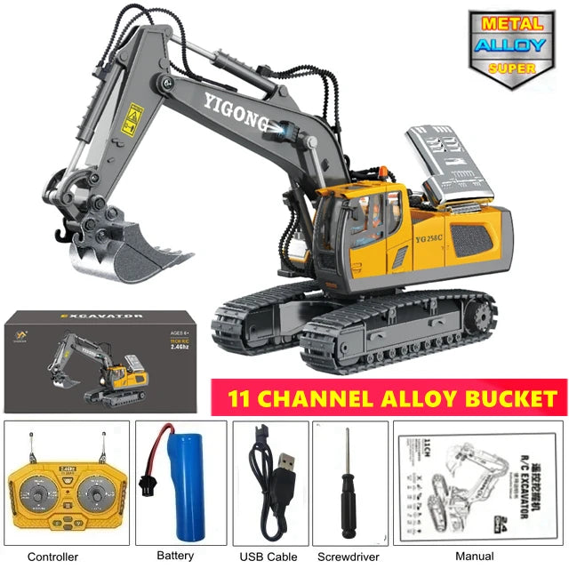 RC Excavator Dump Truck Toy 4WD Remote Control Model