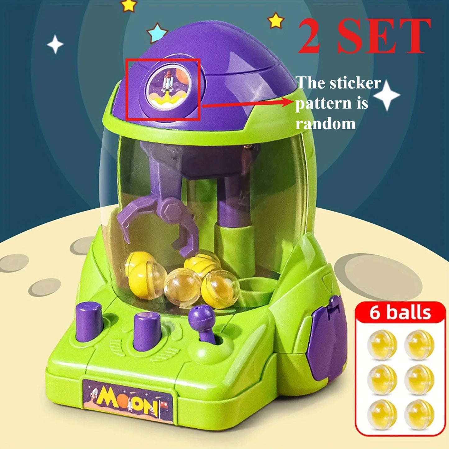 Space Rocket Arcade Claw Game Ball Grabber Machine Toy