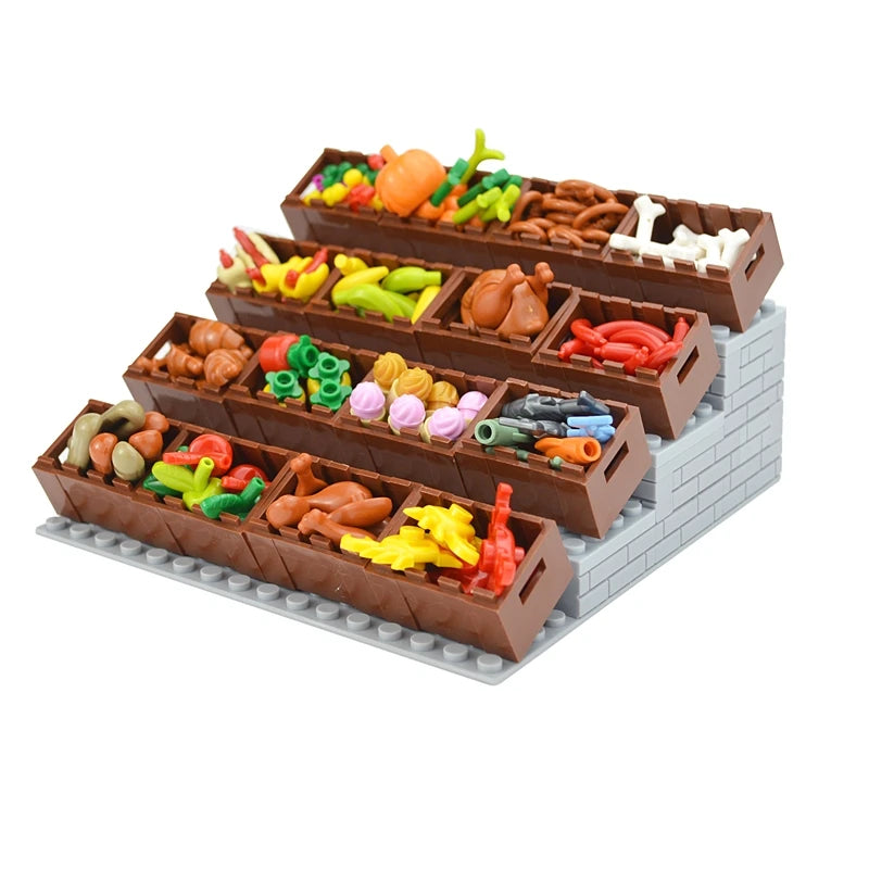 City Food Building Blocks Set Play Food MOC Bricks