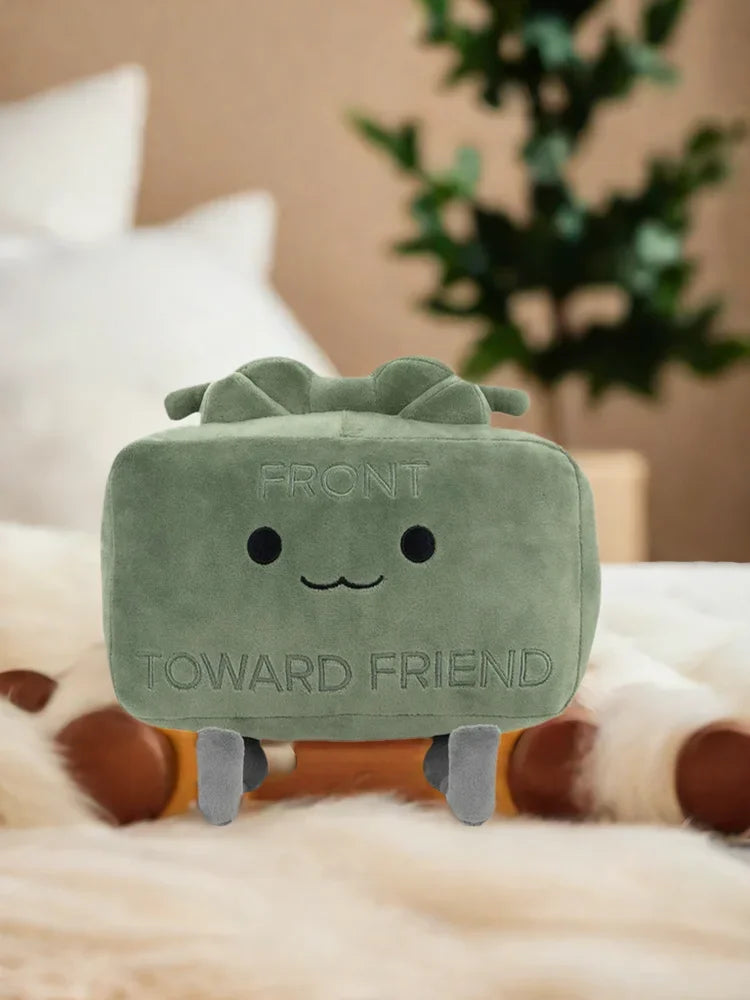 Green Square Plush Doll Cute Plush Throw Pillow Toy