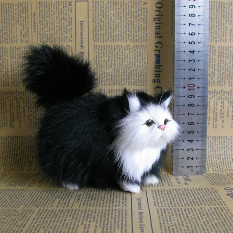 Simulation Cat Plush Toy Realistic Stuffed Kitten Model