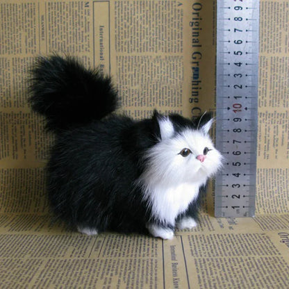 Simulation Cat Plush Toy Realistic Stuffed Kitten Model