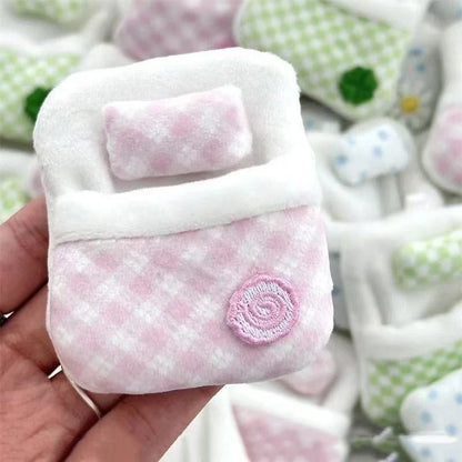Plush Clover Mini Doll Bed Sleeping Bag Room Decor