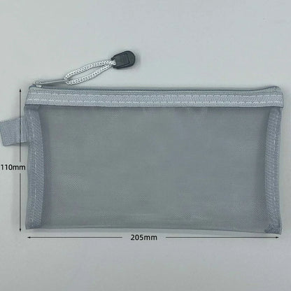 Transparent Mesh Pencil Case Large Capacity Storage Bag Nylon Zip Pencil Bag Office School Supplies office supplies