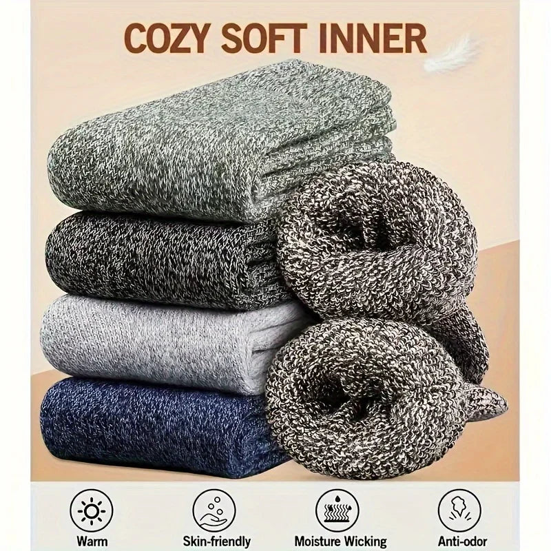 Thick Towel Mid Calf Warm Socks Men Snow Boot Socks