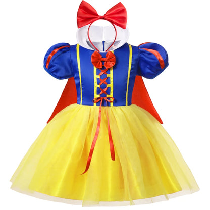 Snow White Princess Dress Up Halloween Cape Costume