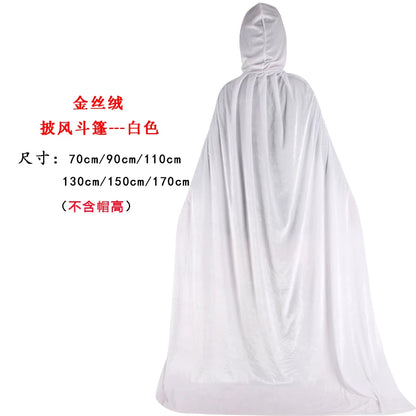 Hooded Joker Role Playing Medieval Long Horn Halloween Party Male and Female Adult Mage Witchcraft Robe Hidden Dress Easter Hall
