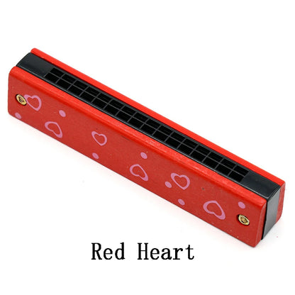 Children Wooden Harmonica Toy Beginner Music Instrument