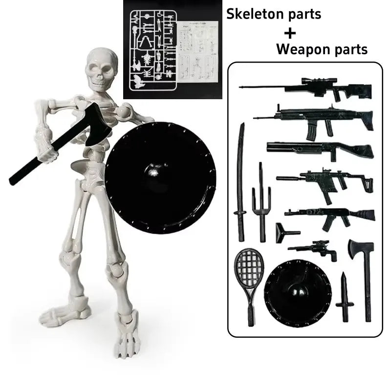 Halloween Toys Decor Multi-Jointed Movable Skeleton Action Figure Weapon Fit For Dummy Lucky 13 Action Figure Accessories