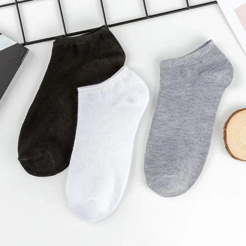 Unisex Ankle Socks Solid Color Cotton Running 10 Pack