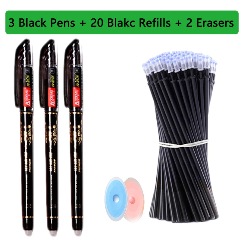 25 Pcs/set Kawaii Erasable pens Gel Pen sketch Writing Stationery for Notebook school supplies pen cute kids pens pencil
