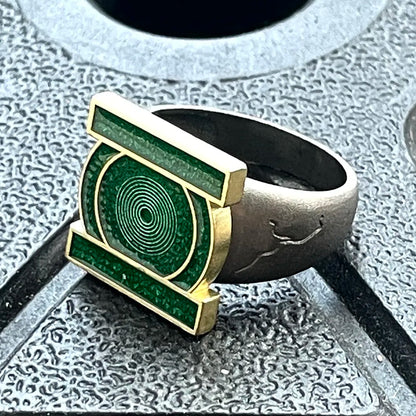 John Stewart Green Lantern Ring Cosplay High Quality Metal Ring For Men Metal Finger Jewelry Accessories Halloween Cosplay Gifts