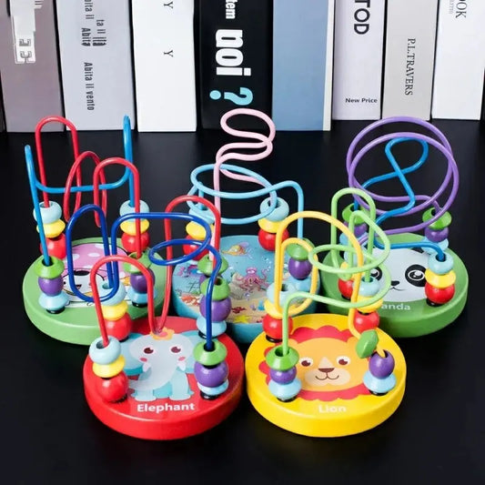 Wooden Bead Maze Toy Preschool Learning Circle