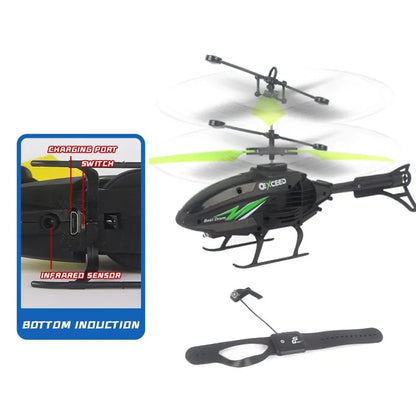 Watch Controlled Induction Aircraft Hand Control RC Helicopter