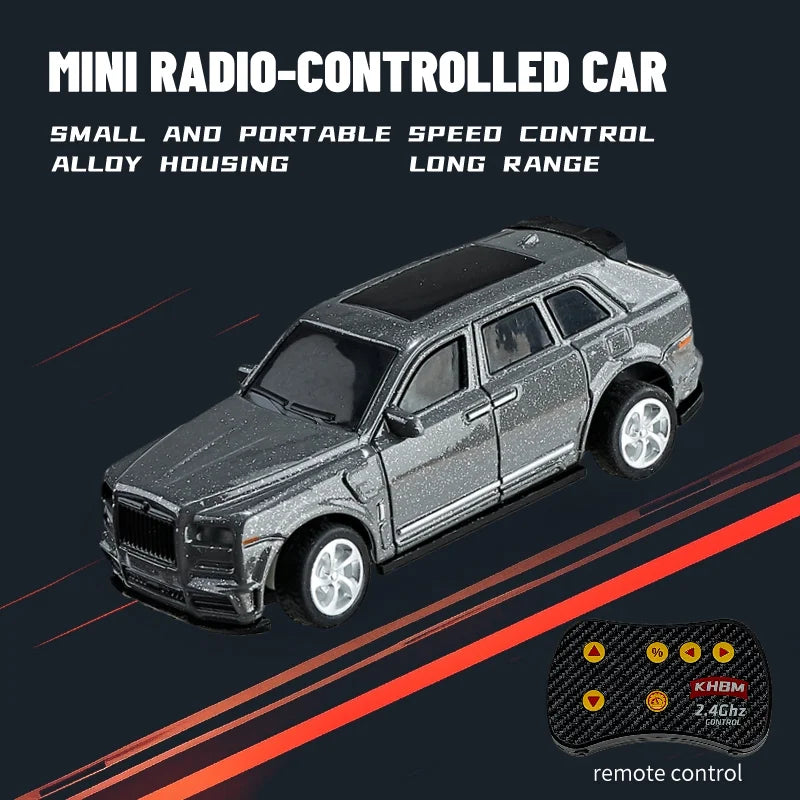1/64 Mini RC Alloy Car Pocket Remote Control Vehicle