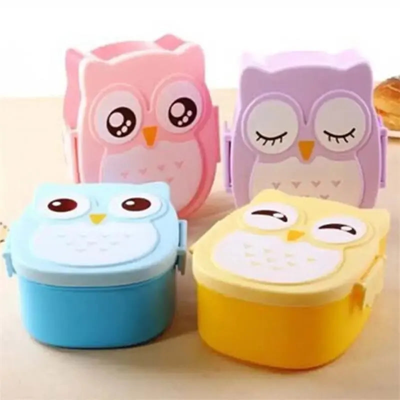 Portable Plastic Children Bento Lunch Box Student Cartoon Food Container