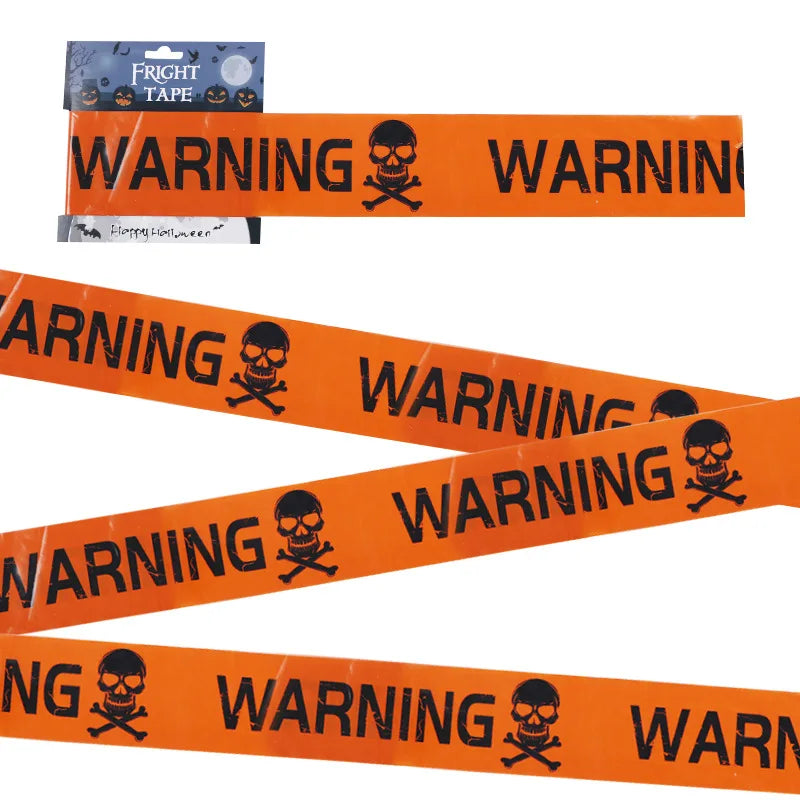 Halloween Warning Tape Plastic Skull Caution Line