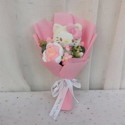 Cartoon Plush Flower Bouquet Artificial Rose Doll Gift