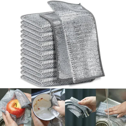 Wire Dishcloth Rags For Kitchen Scrubber Metal Steel