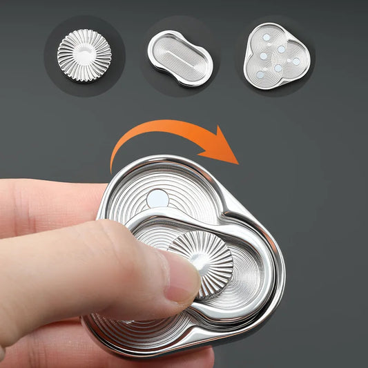 Triangle Fidget Push Coin Spinner Metal EDC Decompression Toy