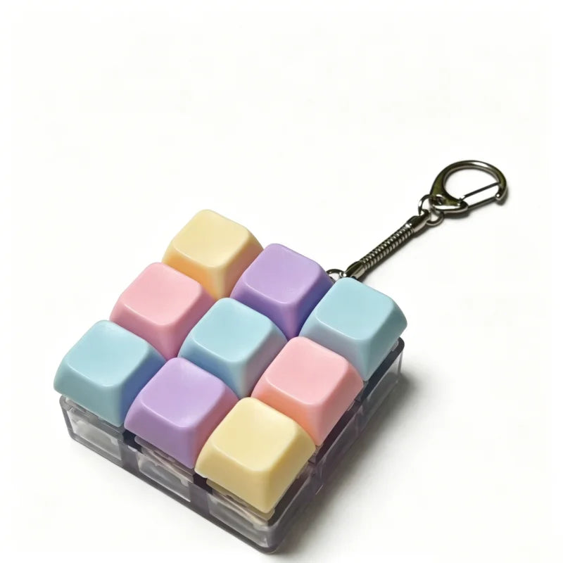 Decompression Keyboard Key Fidget Keychain Finger Pinch Toy